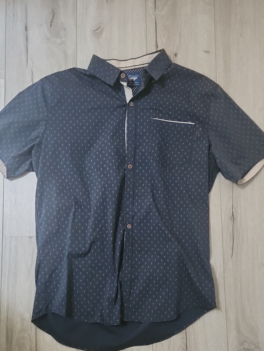 Voyage Craft + Flow Palm Tree Button Up Short Sleeve Shirt